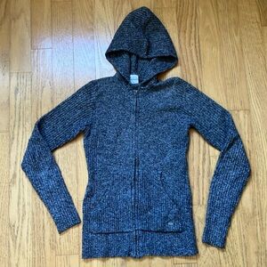 Columbia Women's Charcoal Knit Hooded Sweater, XS, EUC